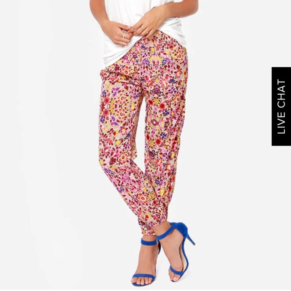 Billabong Midnight Strollz Floral Print Harem Pants